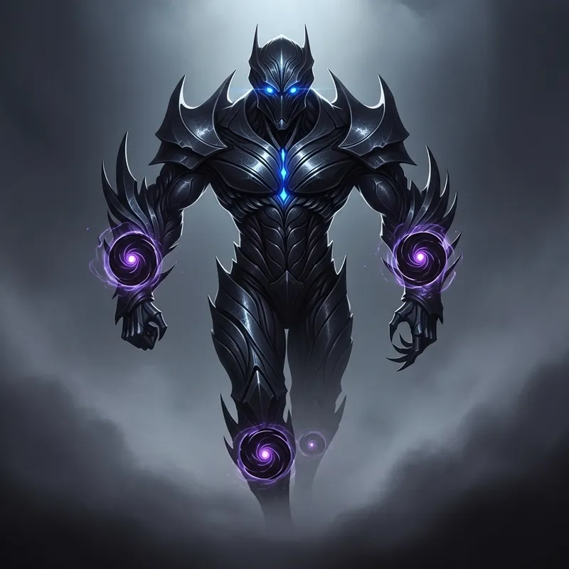 Shadow Harvester - Colossal Ominous Android in Dark Bio-Armor