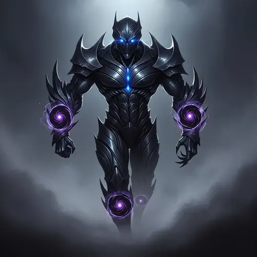 Menacing Dark Android in Bio-Armor - Mysterious and Eerie