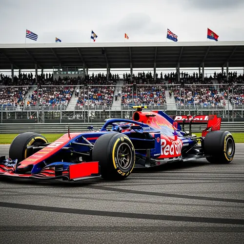 Vibrant Formula 1 Racing Car with Aerodynamic Design