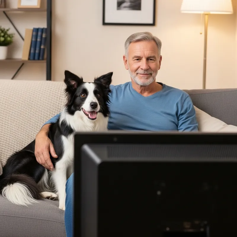 Adorable Dog and Owner Enjoy Quality Time on Couch