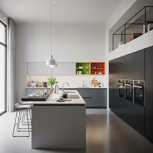 Contemporary Kitchen Design with Mezzanines