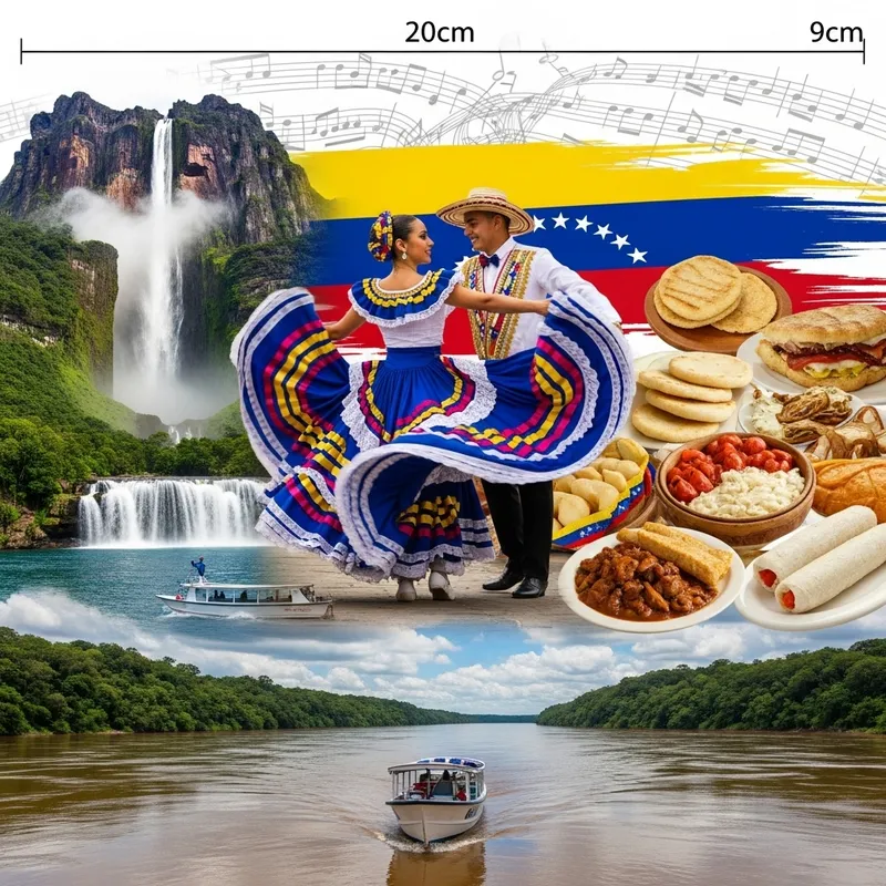Vibrant Venezuelan Culture Collage: 9cm x 20cm Space Vibrant Venezuelan Culture Collage: 9cm x 20cm Space
