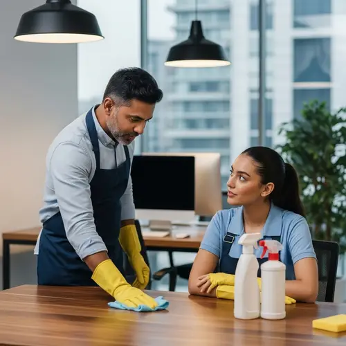 Professional Office Cleaning Tips by Expert South Asian Man