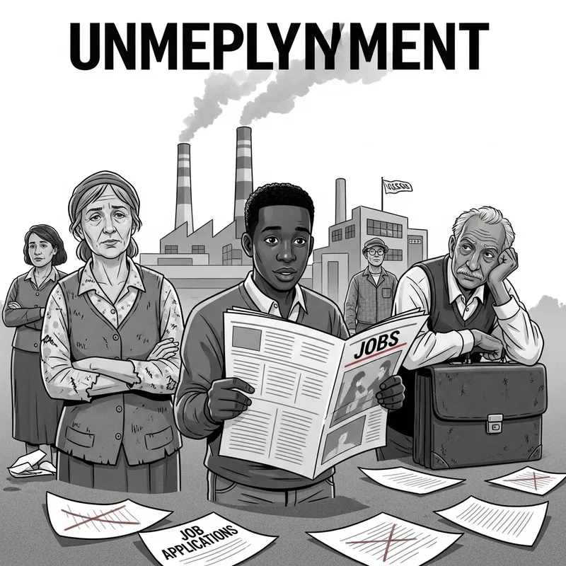 Striking Image of Unemployment in Black and White