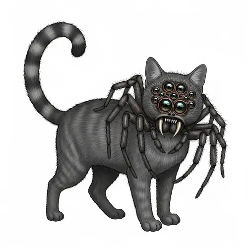 Feline-Arachnid Hybrid: Intriguing Creature Visualization