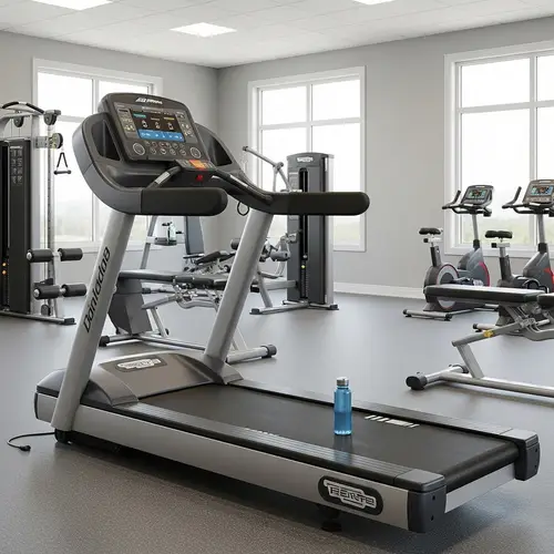 Modern Fitness Room with High-Tech Treadmill | Health & Wellness Atmosphere