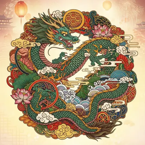 Zodiac Dragon Traditional Festival Art