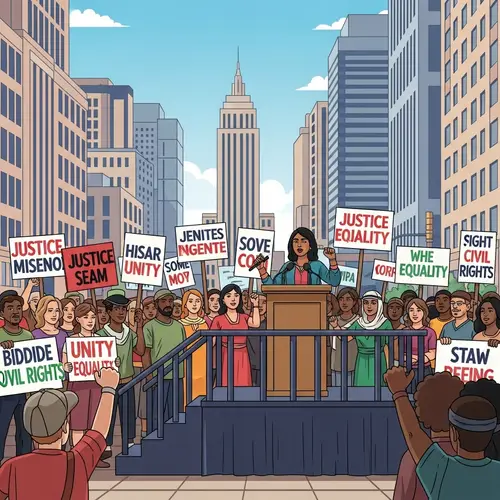 Diverse Crowd Advocating for Justice and Equality | Urban Rally