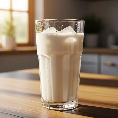 Invigorating Frothy Milk on Rustic Table