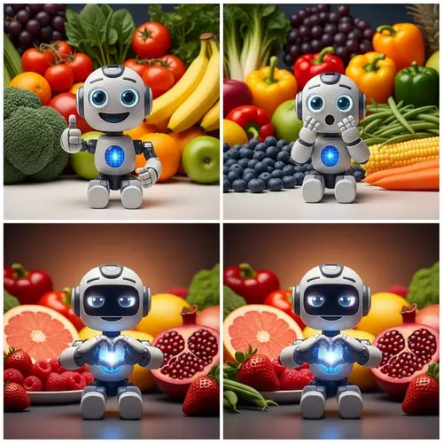 Friendly Robot Emotions Among Fruits & Vegetables