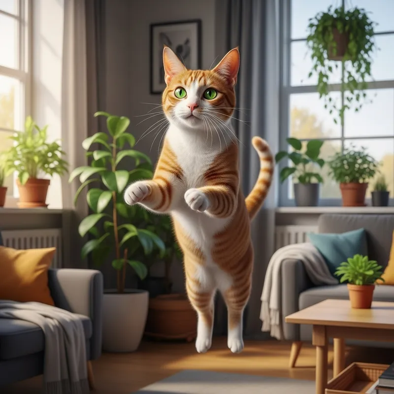 Playful Orange and White Domestic Shorthair Cat Playful Orange and White Domestic Shorthair Cat