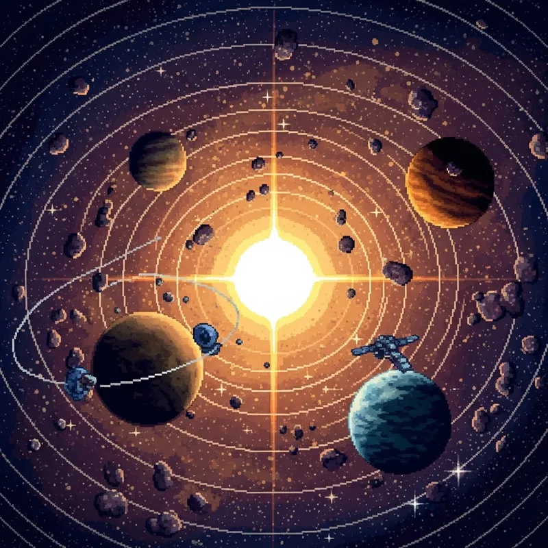 Pixelated Star System: Astral Art, Stardust, Planets