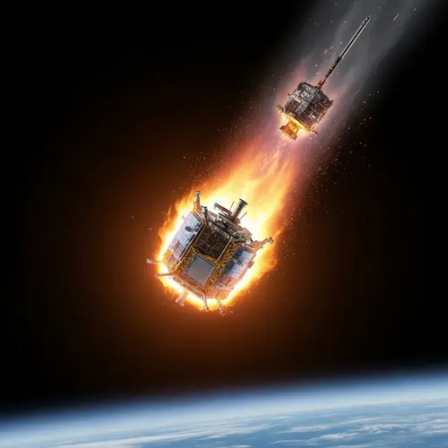 Burning Nanosatellite Reentering Earth's Atmosphere