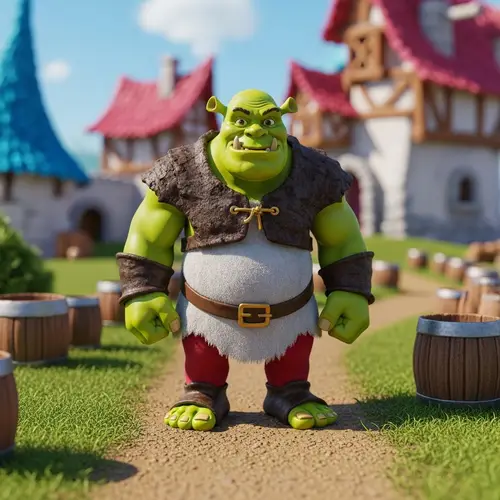 Shrek in Fairytale Environment