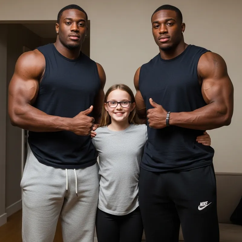 Diverse Siblings: Stylish White Girl with African Brothers