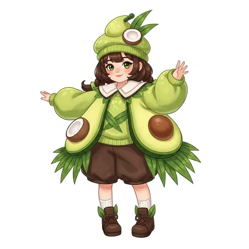 Avocado Girl Character in 'Buko Pandan' Outfit