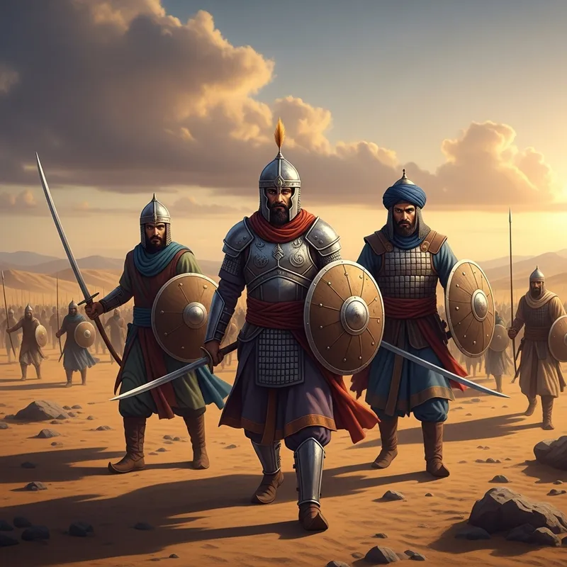 Desert Warriors: Muslim Fighters Prepare for Battle Desert Warriors: Muslim Fighters Prepare for Battle