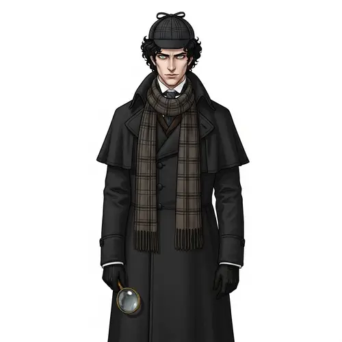 Victorian-Era Detective Character with Sharp Features