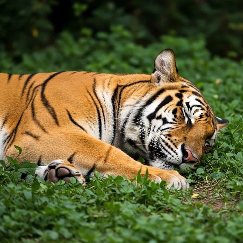 Sleeping Tiger in Natural Habitat