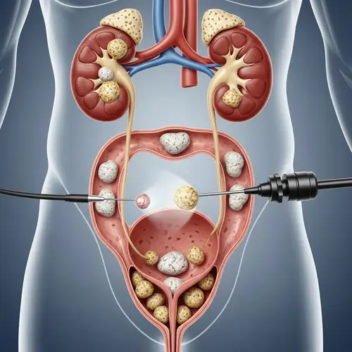 Urinary Stones in Kidneys, Ureters & Bladder - Medical Illustration