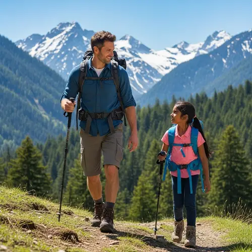 Exploring Mountains: Outdoor Adventure with a Man and a Girl