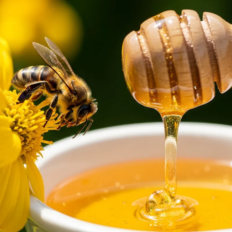 Sweet Honeybee Collecting Nectar | Garden Harmony
