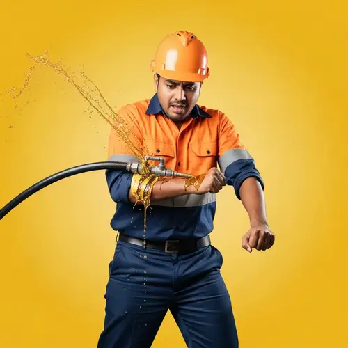 South Asian Man Safety Accident Photo | Shock & Discomfort