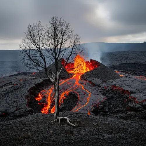 Intense Volcanic Landscape: Desolation and Raw Power