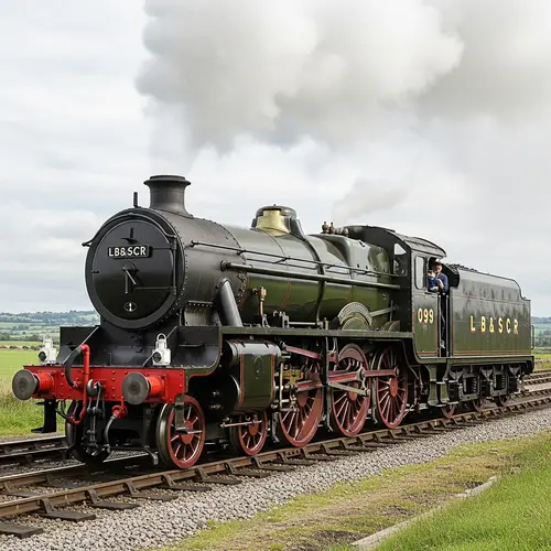 LB&SCR E2 Class Steam Locomotive Model | Vintage Train Image