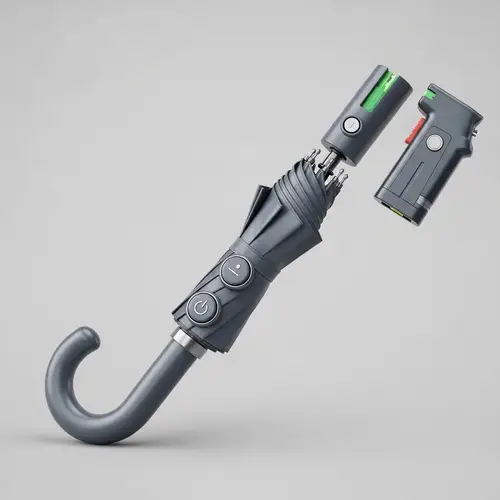 Unique Umbrella with Innovative Design and Built-in Taser