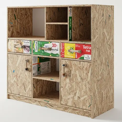 Recycled Tetra Pak Particleboard Cabinet - Sustainable Furniture