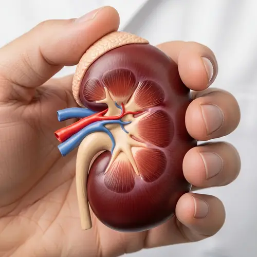 Detailed Anatomical Kidney Illustration | Clear Hand View