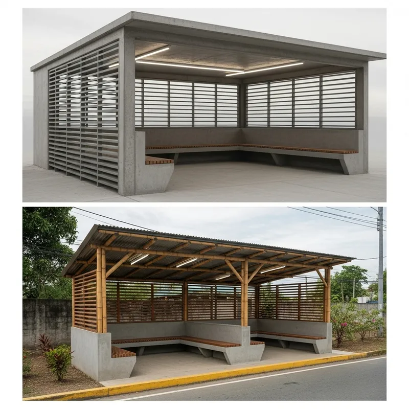 Architectural Designs: Simple Modern and Traditional Jeepney Stop Waiting Sheds