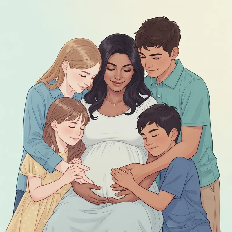 Tender Family Moments: Embracing Mom & Children