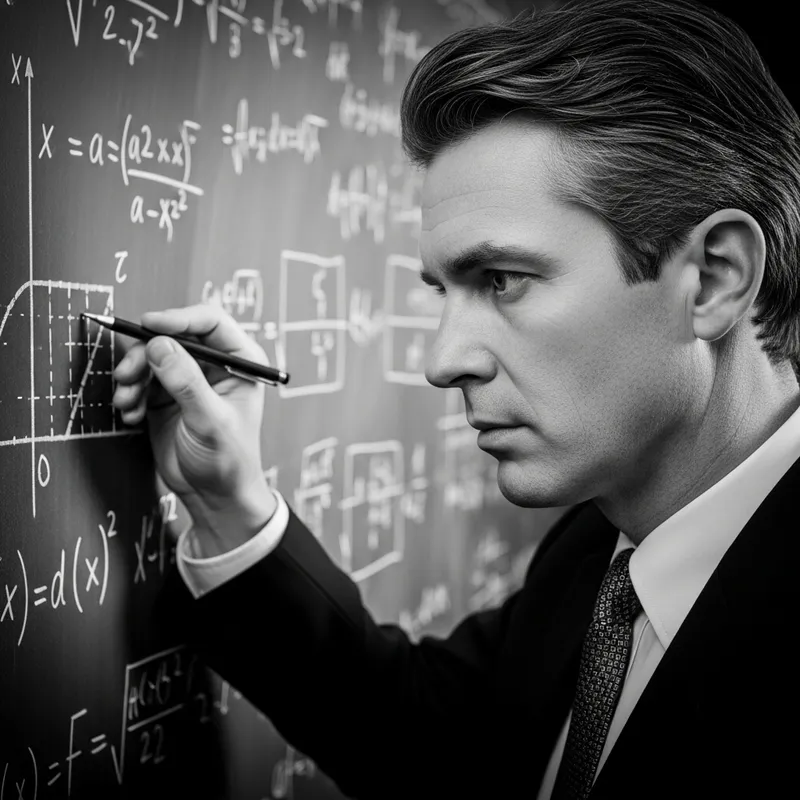 Captivating Portrait of Mathematical Genius in Intense Focus