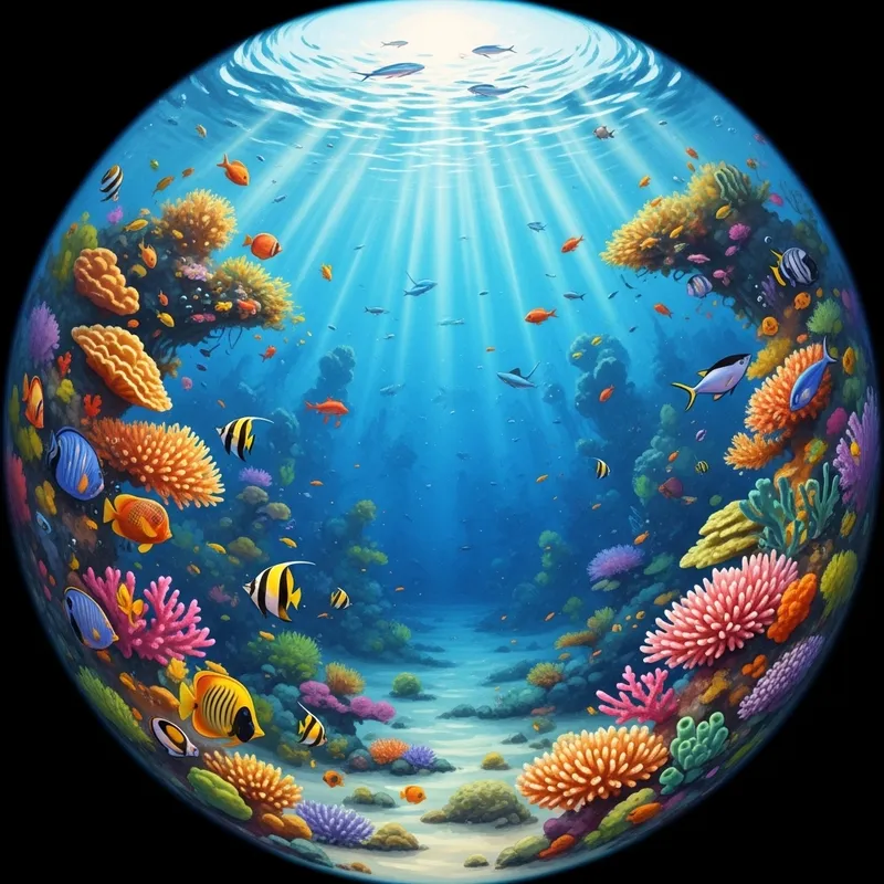 Surreal Underwater Fantasy: Vibrant Coral Reefs & Exotic Marine Life
