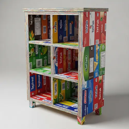 Repurposed Tetra Pak Beverage Carton Cabinet | Sustainable Design