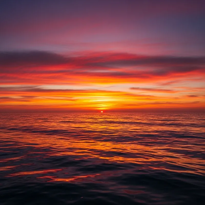 Breathtaking Sea Sunset: Dazzling Hues in the Sky