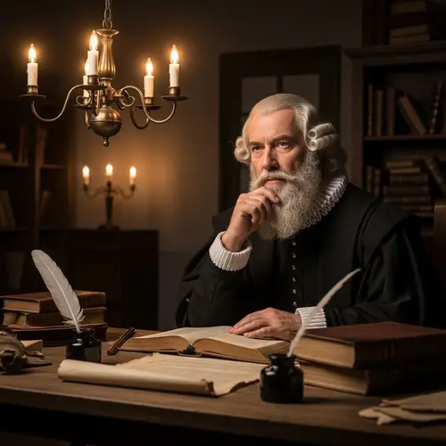 Historical Philosopher in 16th Century Setting | Intellectual Study Room