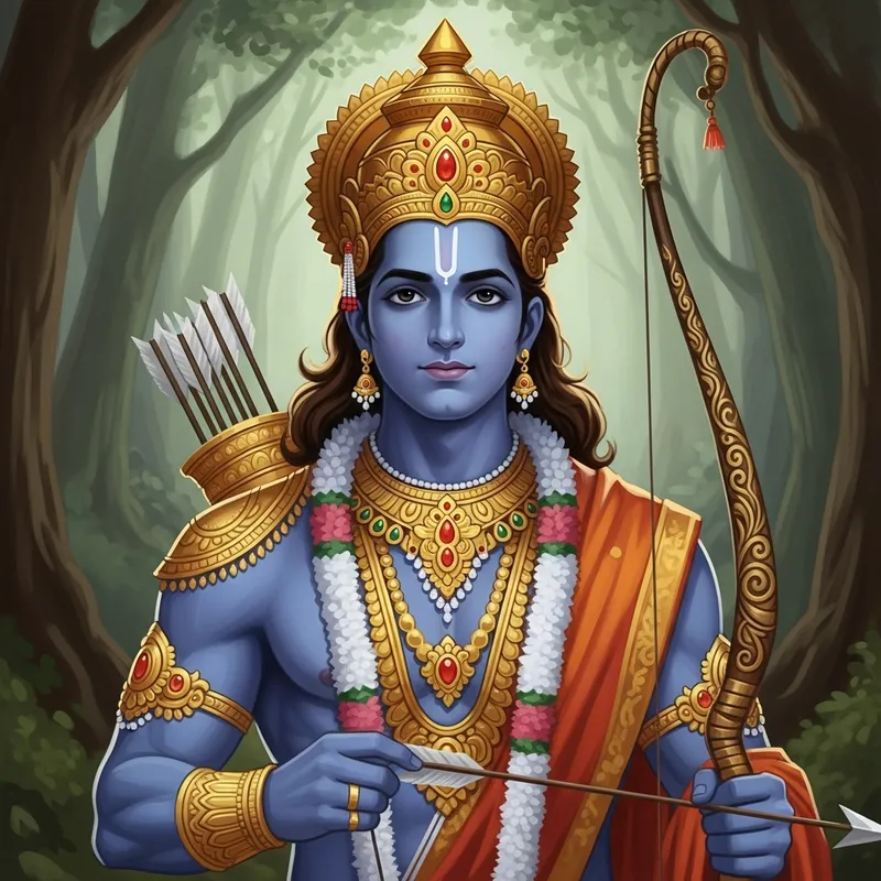 Lord Rama - Divine Mythological Prince in Royal Attire
