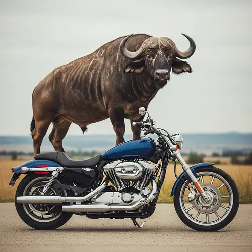 Wild Buffalo Riding a Powerful Motorcycle | Exploring Contrasts