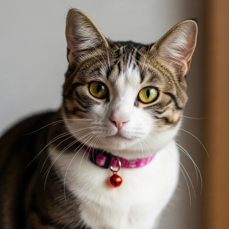 Cat with Bell Collar - Charming and Fun