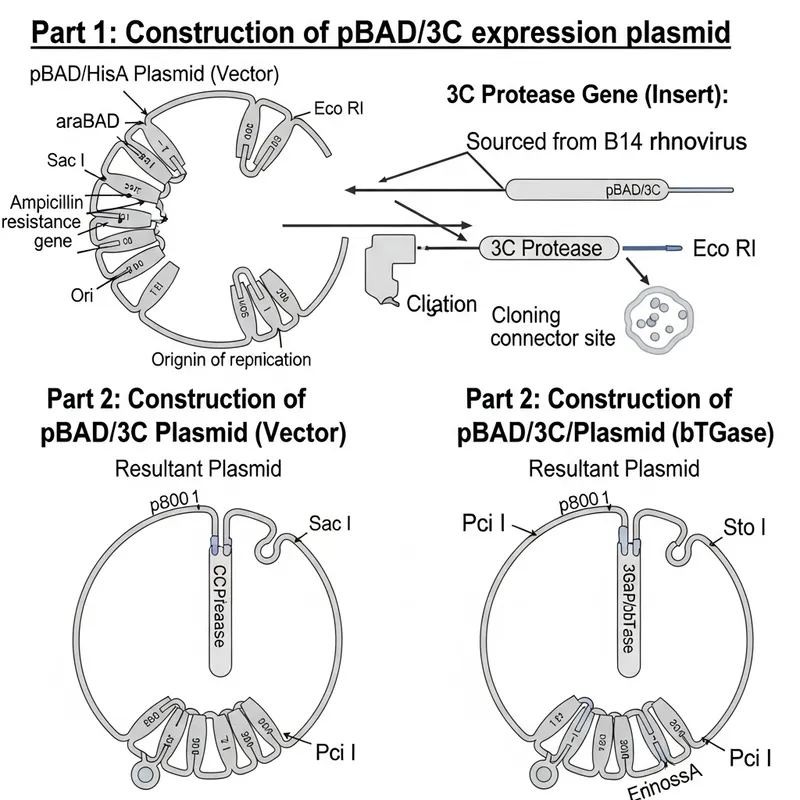 Optimized Expression of bTGase and 3C Protease in E. Coli Optimized Expression of bTGase and 3C Protease in E. Coli