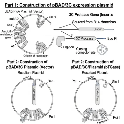 Construction of pBAD/3C Expression Plasmid | pBAD/3C/bTGase Plasmid