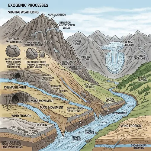 Exogenic Processes: Weathering, Erosion, Deposition on Earth's Surface