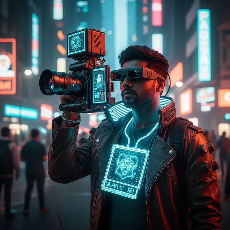 Cyberpunk Street Photography in Futuristic City