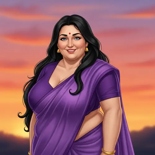 Stunning South Asian Woman in Purple Sari | Portraiture