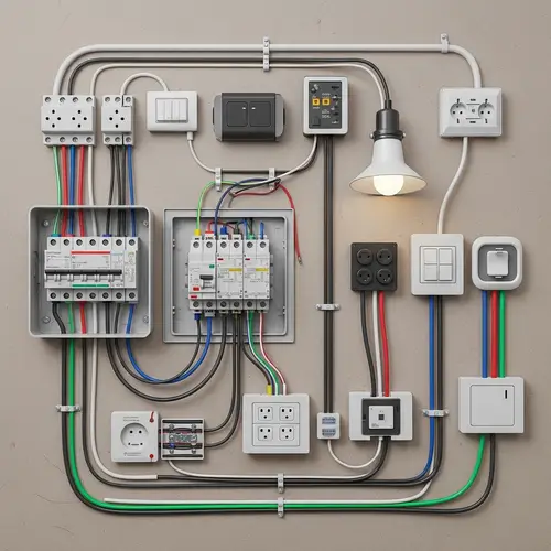 Residential Electrical Installation in Neutral Color Palette