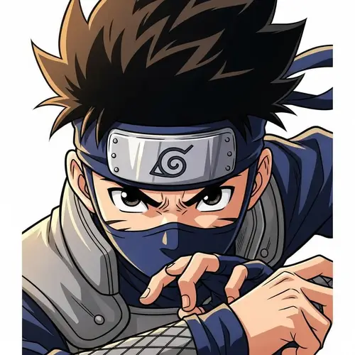 Dynamic Young Ninja Portrait | Anime-Inspired Digital Painting