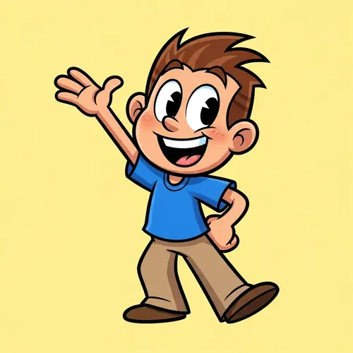 Cartoon Human with Exaggerated Features | Joyful Character Design